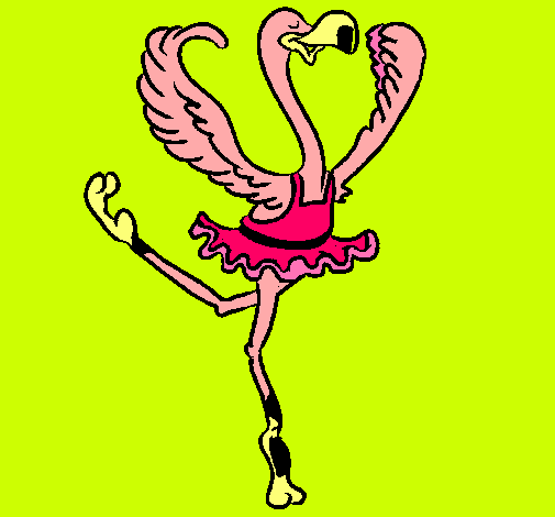 Dibujo Avestruz en ballet pintado por danna