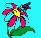 Dibujo Margarita con abeja pintado por grandeno