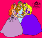 Dibujo Barbie y sus amigas princesas pintado por jenhizita 