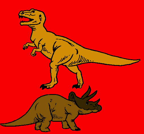 Triceratops y tiranosaurios rex