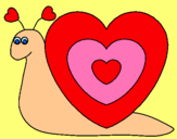 Dibujo Caracol corazón pintado por maurielys