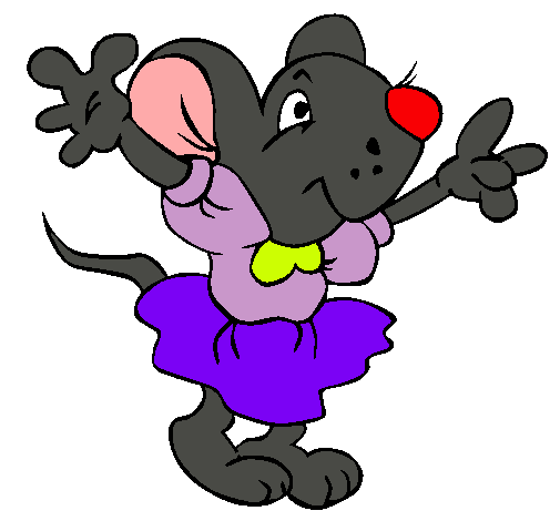 Rata con vestido