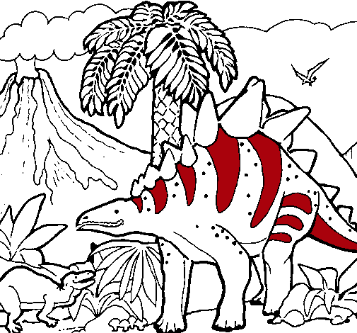 Dibujo Familia de Tuojiangosaurios pintado por albert46