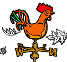 Dibujo Veletas y gallo pintado por veleta