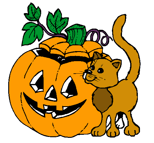 Calabaza y gato