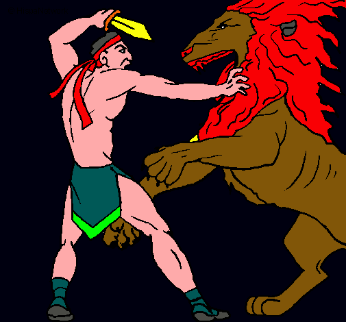 Gladiador contra león