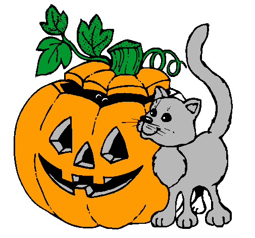 Calabaza y gato