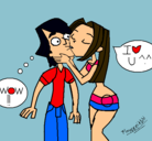 Dibujo Beso pintado por amorcorazon