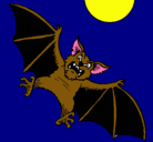 Dibujo Murciélago perro pintado por halloween