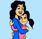 Dibujo Madre e hija abrazadas pintado por bellizimo