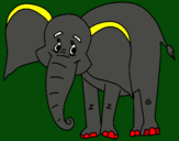 Dibujo Elefante feliz pintado por Juanavale