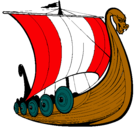 Dibujo Barco vikingo pintado por chicky