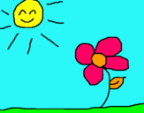 Dibujo Sol y flor 2 pintado por nhjnhyeiho67
