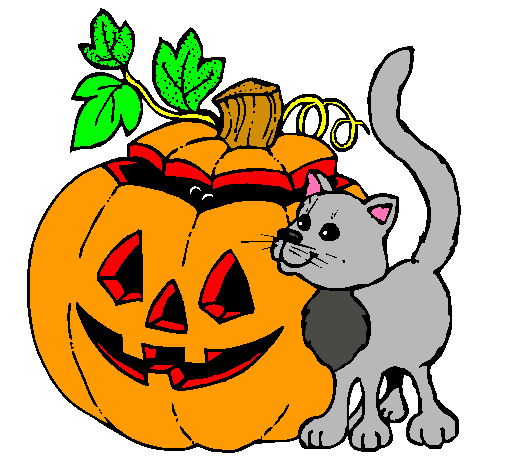 Calabaza y gato