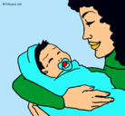 Dibujo Madre con su bebe II pintado por keviiiin