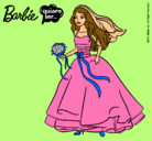 Dibujo Barbie vestida de novia pintado por katia325