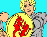 Dibujo Caballero con escudo de león pintado por fernanditus