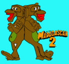 Dibujo Madagascar 2 Manson y Phil 2 pintado por gastonnn