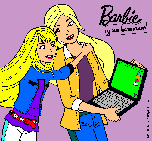 Dibujo El nuevo portátil de Barbie pintado por danna