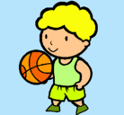 Dibujo Jugador de básquet pintado por estado
