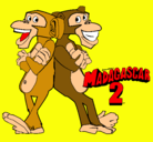 Dibujo Madagascar 2 Manson y Phil 2 pintado por supermonkeis