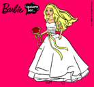 Dibujo Barbie vestida de novia pintado por luciabcampil