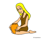 Dibujo Mujer y jarrón pintado por lilililillil
