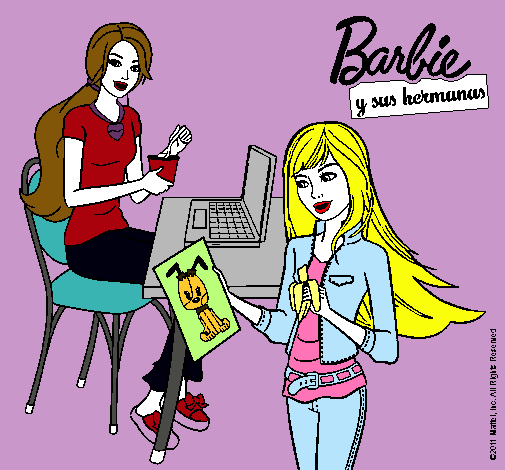 Barbie y su hermana merendando