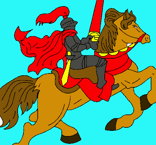 Dibujo Caballero a caballo pintado por albert46