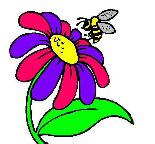 Dibujo Margarita con abeja pintado por lala49