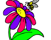 Dibujo Margarita con abeja pintado por lala49