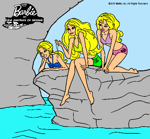 Barbie y sus amigas sentadas