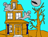 Dibujo Casa fantansma pintado por TERROR