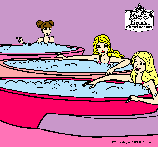 Barbie y sus amigas en el jacuzzi