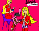 Dibujo Barbie y su hermana merendando pintado por darianeth