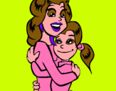 Dibujo Madre e hija abrazadas pintado por mariacamila 