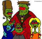 Dibujo Familia de monstruos pintado por jghkdfhhjjkj