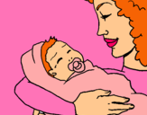 Dibujo Madre con su bebe II pintado por Lucia32243