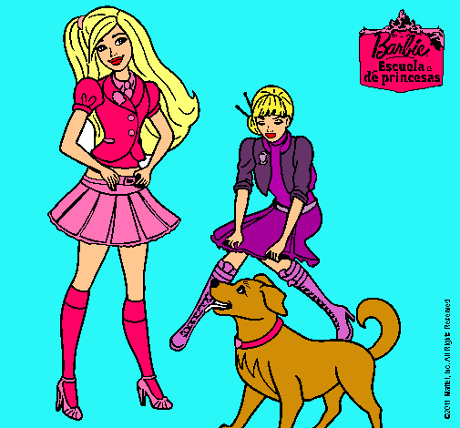 Barbie con su perrito y una amiga