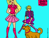 Dibujo Barbie con su perrito y una amiga pintado por Stepii9