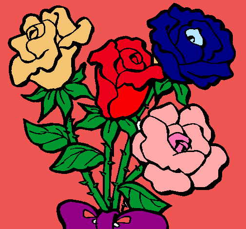 Dibujo Ramo de rosas pintado por rosy88