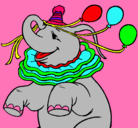 Dibujo Elefante con 3 globos pintado por mariola15