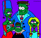 Dibujo Familia de monstruos pintado por vior
