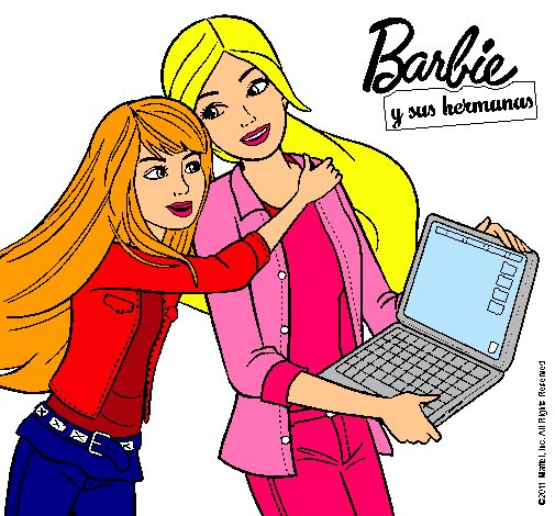 Dibujo El nuevo portátil de Barbie pintado por rosazc