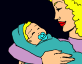 Dibujo Madre con su bebe II pintado por 6987441855