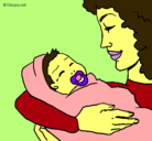 Dibujo Madre con su bebe II pintado por LIZANDREIA