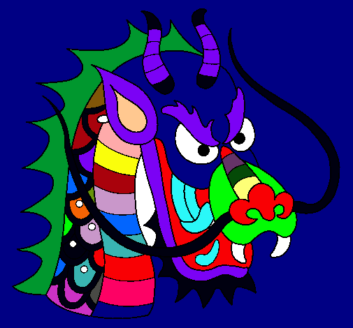 Dibujo Cabeza de dragón pintado por yiniva