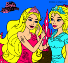 Dibujo Barbie se despiede de la reina sirena pintado por pamela324