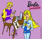 Dibujo Barbie y su hermana merendando pintado por danielitwa