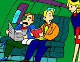 Dibujo Pasajeros en el avión pintado por micayirene